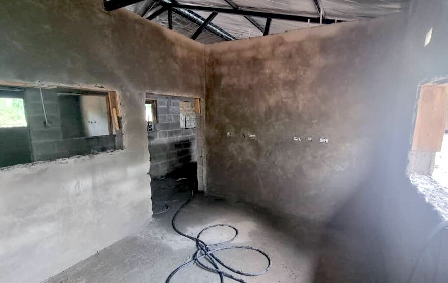 View into corridor from one lab room