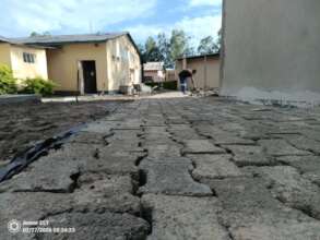 Constructing walkway to lab building