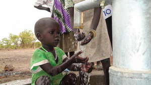 Girl getting water