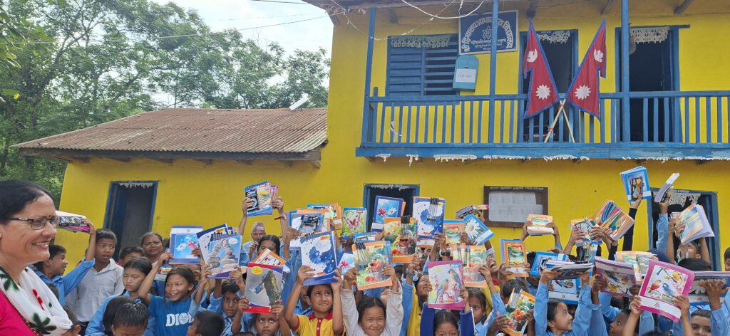 School stationery Distribution at school kids