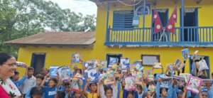 School stationery Distribution at school kids