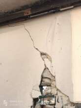 One of the walls needing repair.