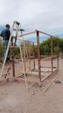 Beginning of rustic bathroom building