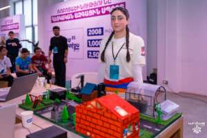 Armathian presenting her team project in an event