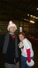Friends enjoy the holiday party