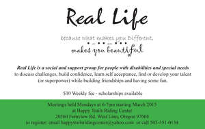 Flier for, "Real Life"