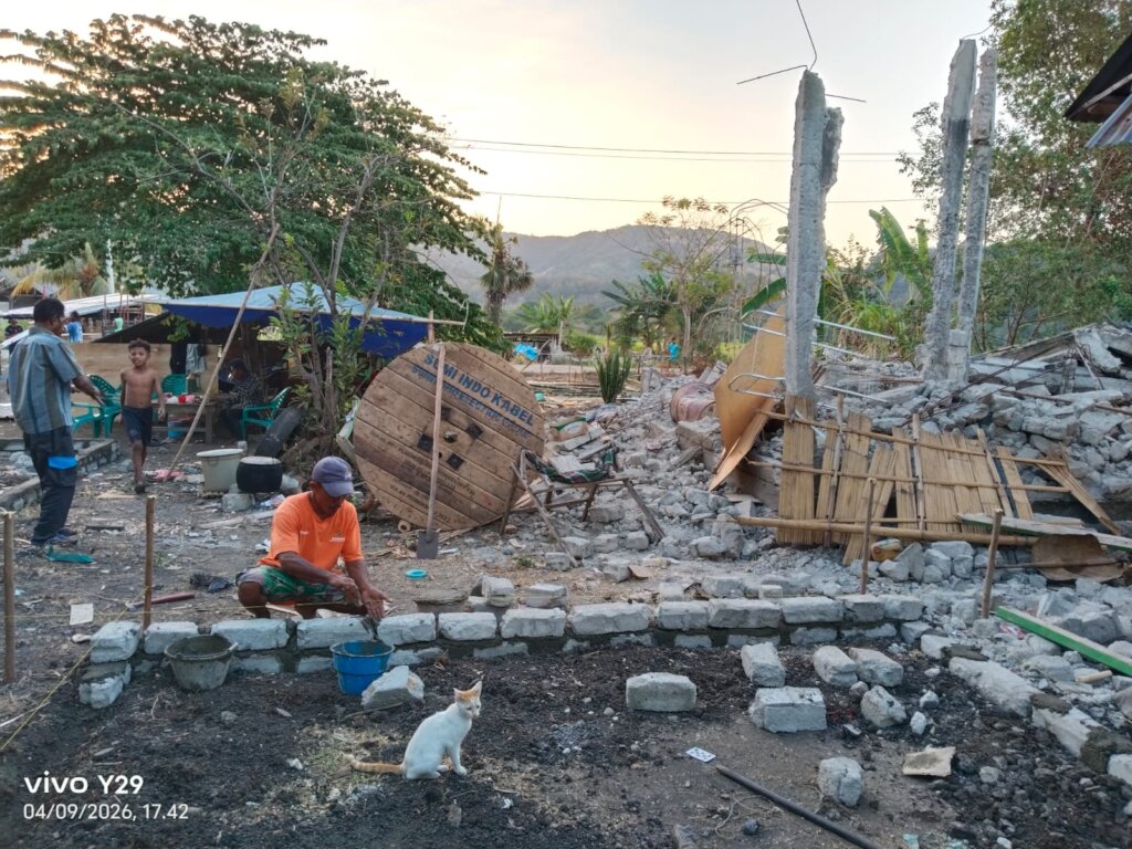 Building shelter for people affected-earthquake