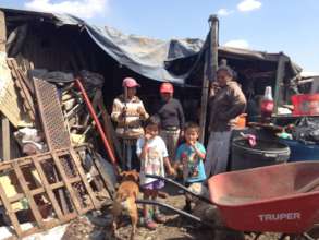Families living in the garbage dump