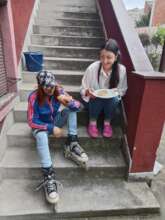 A break from rollerblading and snack