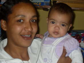 Teen mum with her daughter