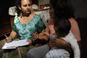 Psychologist making home visit