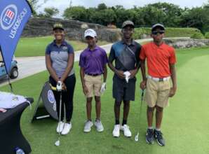 Four Harris Golf Academy students, all initially