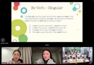 Mumbai students learn singular Be verb usage