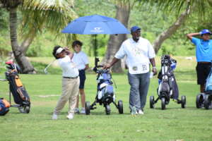 Antonio Hernandez hitting his tee shot