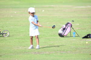 Lauryn hitting her second shot