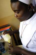 Pharmacist dispensing medicine
