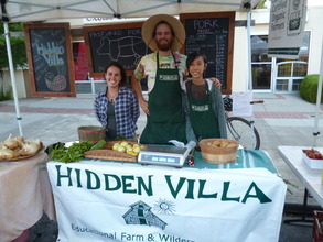 Helping at Farmer's Market with Farm Interns