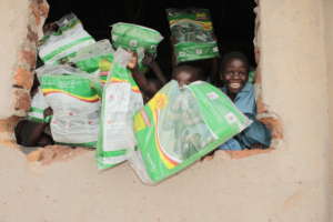 Students with their new nets
