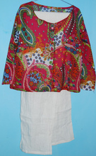 Cotton top and linen trousers made by graduates