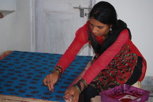 Usha block-printing scarves