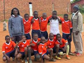 U15 football team before a game
