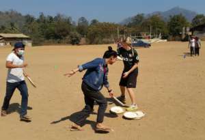 Helen running the drill