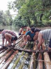 Building the bamboo ferry