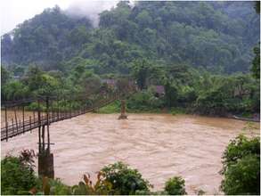 Bridge was destroyed by river flooding
