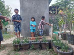 Children are trained to wash hands