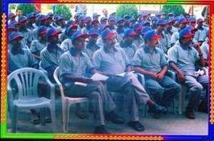 Meeting of Rickshaw Pullers in their Uniforms