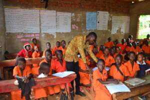 SOME OF THE SUPPORTED ORPHAN PUPILS WHILE IN CLASS