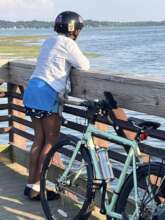 Pedals and Pixels participant viewing the lake
