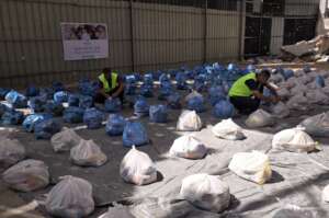 food baskets in Gaza