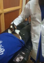 A patient having pelvic examination
