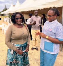 Patient happy after receiving glasses