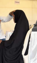 Patient being assessed by our Optometrist
