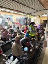 Patients waiting to enter the consultation rooms
