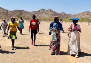 Herero women visiting farm site