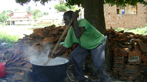 Student making lunch