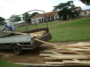 Timber being off loaded