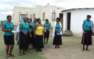 SHG members of Jabulani SHG going to their meeting