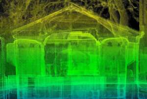 LiDAR 3D scanner picture of church