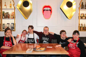Down syndrome youth having fun together