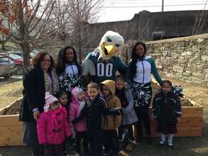 New garden beds, provided by the Phila. Eagles