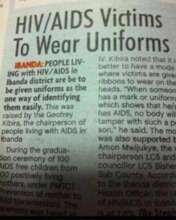 Stigmatized HIV persons in Uganda