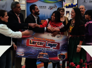 our student being awarded 3rd place