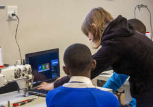 Our US student teacher teaching in Namibia