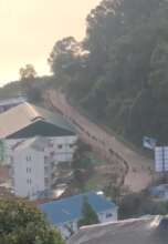 M23 advancing into the city of Bukavu in a column.
