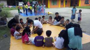 Staff and volunteers giving psychosocial report