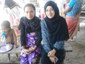 Amal (right) with one of the women participants